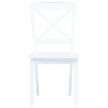 Elegant 6 pcs White Solid Rubber Wood Dining Chairs