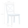 Elegant 6 pcs White Solid Rubber Wood Dining Chairs