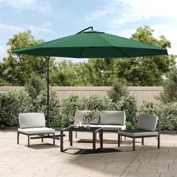 Cantilever Umbrella 3.5 m Green - UV Protection & Stability