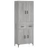 Stylish Highboard Grey Sonoma - Engineered Wood - 69.5x34x180 cm