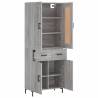 Stylish Highboard Grey Sonoma - Engineered Wood - 69.5x34x180 cm