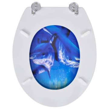 Toilet Seats with Lids 2 pcs MDF Dolphin | Hipomarket