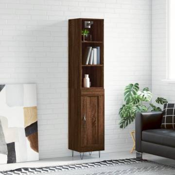 Highboard Brown Oak - Stylish Engineered Wood Storage | HipoMarket