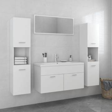 Stylish Bathroom Furniture Set in White - Engineered Wood