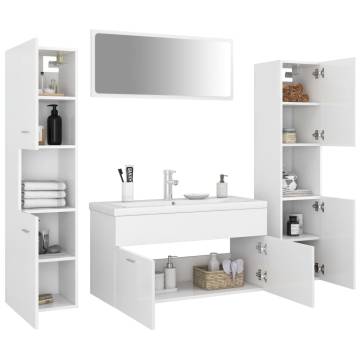 Stylish Bathroom Furniture Set in White - Engineered Wood