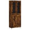 Stylish Highboard in Smoked Oak | 69.5x34x180 cm