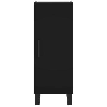 Stylish Highboard Black 34.5x34x180 cm - Durable Engineered Wood