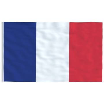 France Flag and Pole 6.23 m Aluminium - Eye-Catching National Flag Set