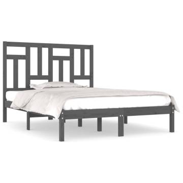 Grey Solid Wood Pine Bed Frame 120x200 cm | Modern Bedroom Style