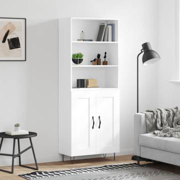 Stylish Highboard White 69.5x34x180 cm | Durable Storage