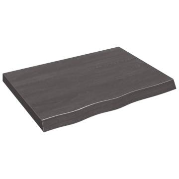 Dark Brown Solid Wood Bathroom Countertop - 80x60 cm