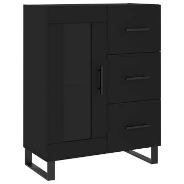 Stylish Highboard Black 69.5x34x180 cm - Engineered Wood