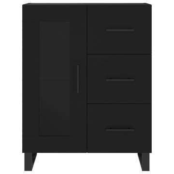 Stylish Highboard Black 69.5x34x180 cm - Engineered Wood