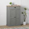 Elegant Shoe Cabinet VIGO Grey - Solid Wood Pine 60x35x96 cm