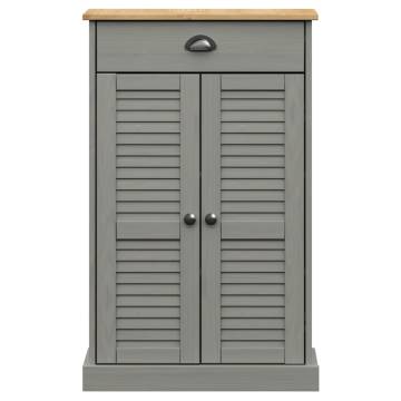 Elegant Shoe Cabinet VIGO Grey - Solid Wood Pine 60x35x96 cm