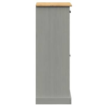 Elegant Shoe Cabinet VIGO Grey - Solid Wood Pine 60x35x96 cm