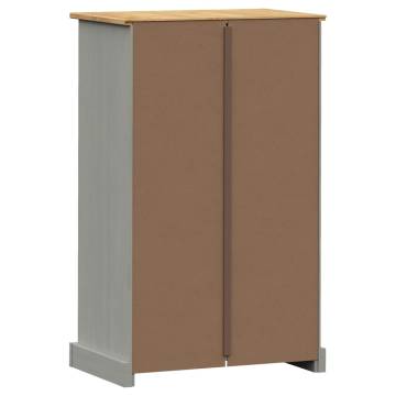 Elegant Shoe Cabinet VIGO Grey - Solid Wood Pine 60x35x96 cm