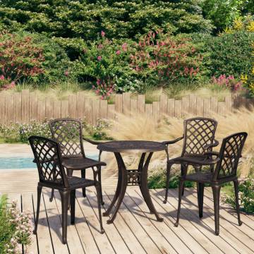 5 Piece Bistro Set - Durable Cast Aluminium Bronze