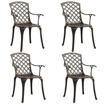 5 Piece Bistro Set - Durable Cast Aluminium Bronze