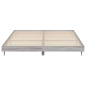 Grey Sonoma Bed Frame 140x200 cm | Durable Engineered Wood