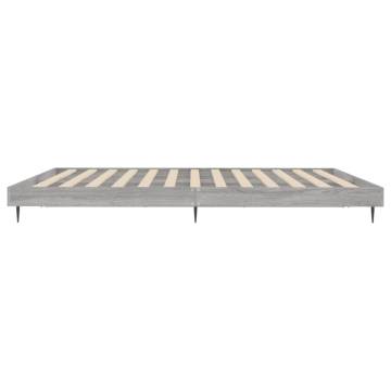 Grey Sonoma Bed Frame 140x200 cm | Durable Engineered Wood