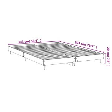 Grey Sonoma Bed Frame 140x200 cm | Durable Engineered Wood