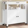 Kitchen Trolley MONZA 84x40x90 cm Solid Wood Pine Colour white Size 84 x 40 x 90 cm 