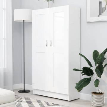 Stylish White Book Cabinet - 82.5x30.5x150 cm | HipoMarket