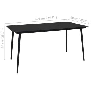 Stylish Black Garden Dining Table - 190x90 cm | HipoMarket