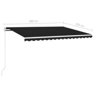 Manual Retractable Awning 400x350 cm Anthracite - HipoMarket