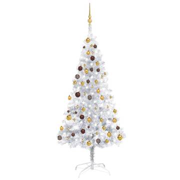 Pre-lit Silver Christmas Tree with Ball Set - 180 cm