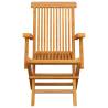 Folding Garden Chairs Set - 4 Pcs Solid Teak Wood