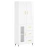 Stylish Highboard High Gloss White | 69.5x34x180 cm - Hipomarket