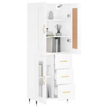 Stylish Highboard High Gloss White | 69.5x34x180 cm - Hipomarket