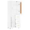 Stylish Highboard High Gloss White | 69.5x34x180 cm - Hipomarket