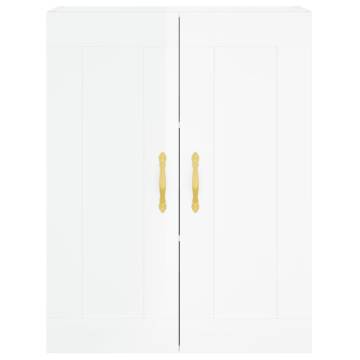 Stylish Highboard High Gloss White | 69.5x34x180 cm - Hipomarket