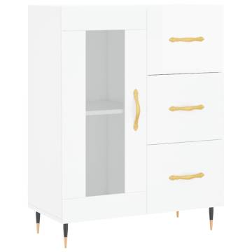 Stylish Highboard High Gloss White | 69.5x34x180 cm - Hipomarket