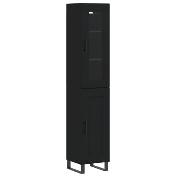 Stylish Highboard in Black - 34.5x34x180 cm | HipoMarket