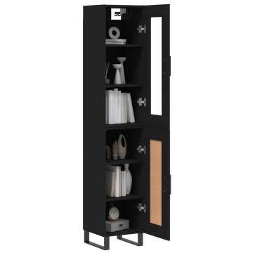 Stylish Highboard in Black - 34.5x34x180 cm | HipoMarket