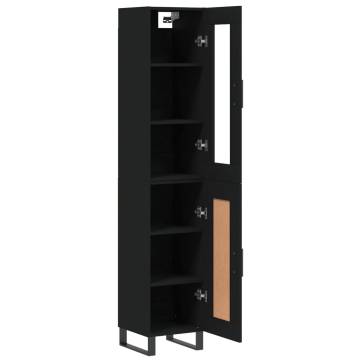 Stylish Highboard in Black - 34.5x34x180 cm | HipoMarket