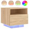 Stylish Sonoma Oak Bedside Cabinets with LED Lights - 2 pcs