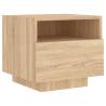 Stylish Sonoma Oak Bedside Cabinets with LED Lights - 2 pcs