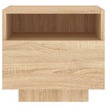 Stylish Sonoma Oak Bedside Cabinets with LED Lights - 2 pcs