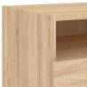 Stylish Sonoma Oak Bedside Cabinets with LED Lights - 2 pcs