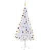 Artificial Pre-lit Christmas Tree with Ball Set 180cm 620 Branches Colour white and gold Size 180 x 90 cm Quantity in Package 1 Number of Branch Tips 