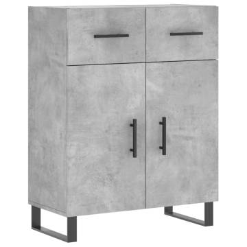 Stylish Highboard in Concrete Grey - 69.5x34x180 cm