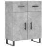 Stylish Highboard in Concrete Grey - 69.5x34x180 cm