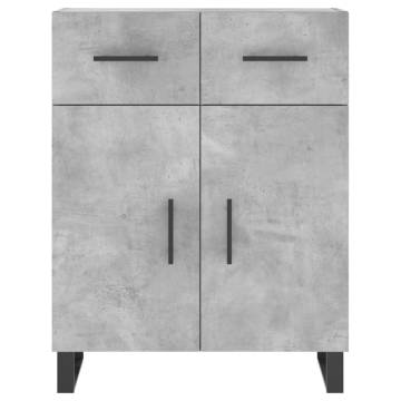 Stylish Highboard in Concrete Grey - 69.5x34x180 cm