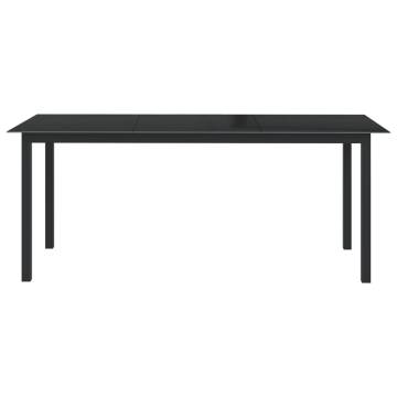 Stylish Black Garden Table - 190x90 cm Aluminium & Glass