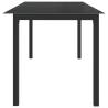 Stylish Black Garden Table - 190x90 cm Aluminium & Glass